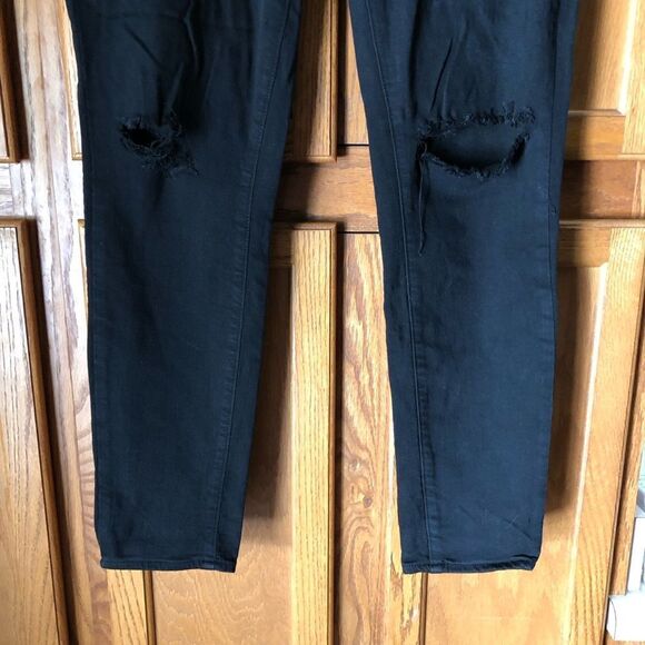 Paige Verdugo Ultra Skinny Jeans Black Eclipse Destructed Distressed Size 32 - Picture 6 of 12